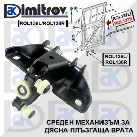 Ролков среден механизъм плъзгаща врата Mercedes Sprinter